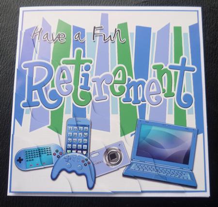 Retirement Gadgets Games N Gizmos Wavy Corner Topper by Charlie Angel