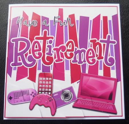 Retirement Gadgets Games N Gizmos Wavy Corner Topper by Charlie Angel