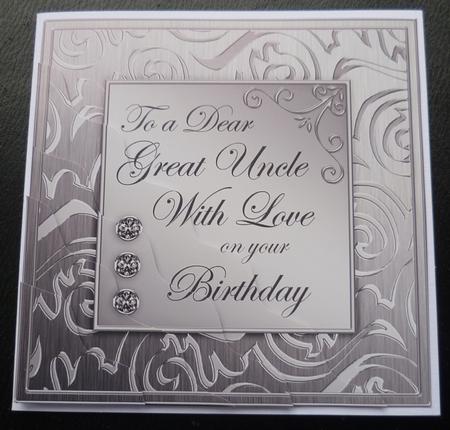 Elegant Metallic Birthday Great Uncle Wavy Corner Stacker by Charlie Angel