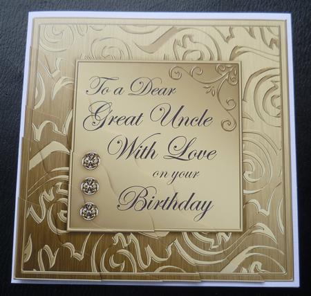 Elegant Metallic Birthday Great Uncle Wavy Corner Stacker by Charlie Angel
