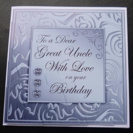 Elegant Metallic Birthday Great Uncle Wavy Corner Stacker by Charlie Angel