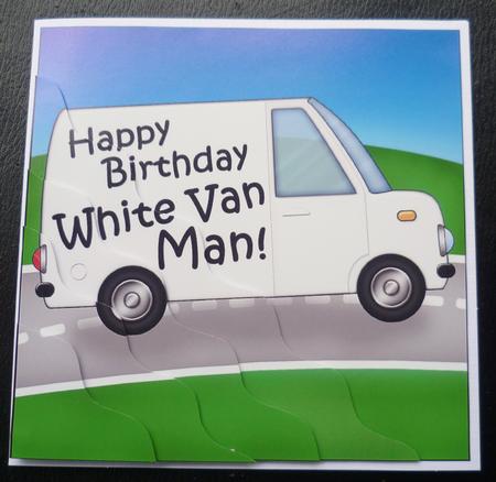 Happy Birthday White Van Man Wavy Corner Side Stacker Topper by Charlie Angel