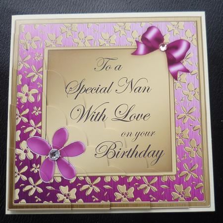 Floral Special Nan Birthday Scalloped Corner Stacker by Charlie Angel