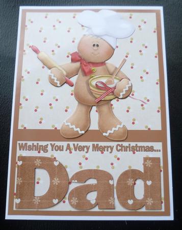 Merry Christmas Dad A5 Decoupage Card by Charlie Angel