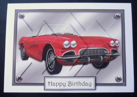 Red Convertible - Diamond Stacker Card by Charlie Angel