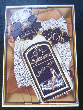 Black Aftershave 50th Birthday 7x5in Corner Stacker by Charlie Angel