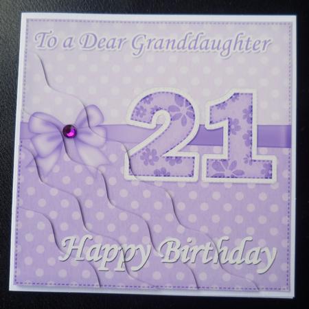 21st Birthday Granddaughter Felties Wavy Corner Side Stacker by Charlie Angel