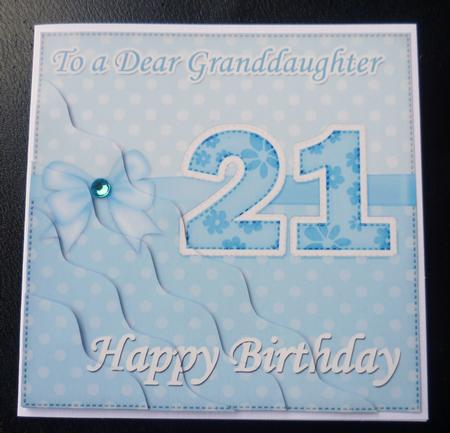 21st Birthday Granddaughter Felties Wavy Corner Side Stacker by Charlie Angel