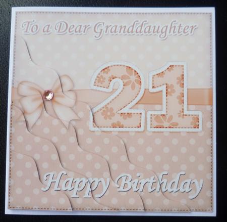 21st Birthday Granddaughter Felties Wavy Corner Side Stacker by Charlie Angel