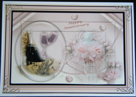 Anniversary in Pink Pyramid Card by Charlie Angel