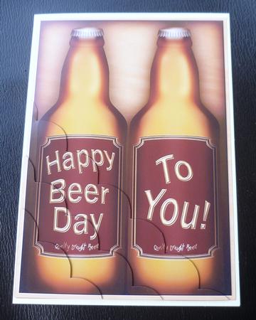 A5 Birthday Beer Gift Set Scallop Corner Side Stacker by Charlie Angel