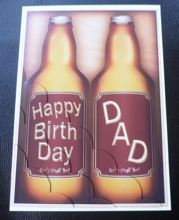 A5 Birthday Dad Beer Gift Set Scallop Corner Side Stacker by Charlie Angel