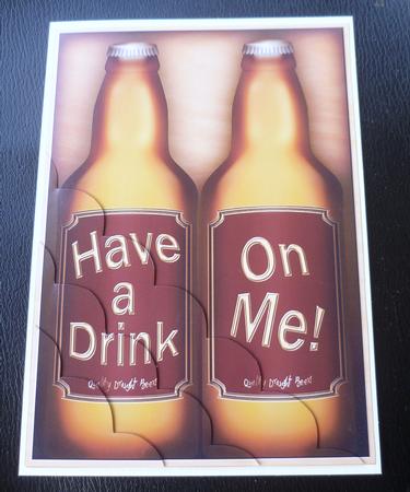 A5 Have a Drink on Me Beer Gift Set Scallop Corner Stacker by Charlie Angel