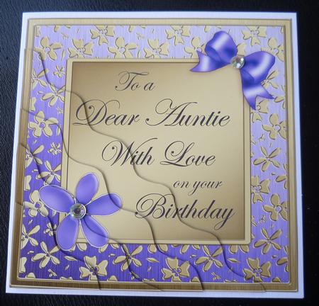 Floral Elegance Birthday Auntie Wavy Corner by Charlie Angel