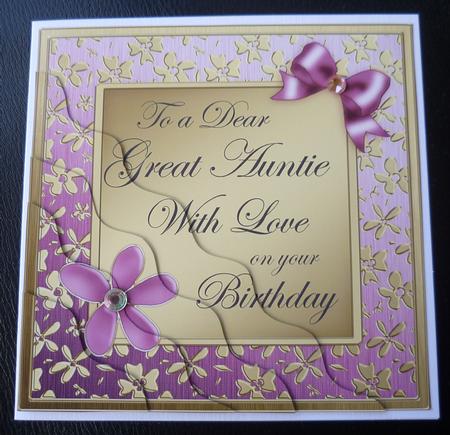 Floral Elegance Birthday Great Auntie Wavy Corner by Charlie Angel