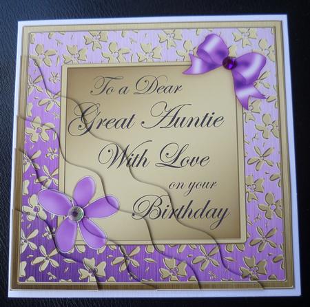 Floral Elegance Birthday Auntie Wavy Corner by Charlie Angel
