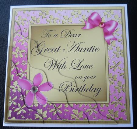 Floral Elegance Birthday Auntie Wavy Corner by Charlie Angel