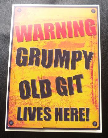 A5 Fun Novelty Grumpy Old Git Scallop Corner Side Stacker by Charlie Angel