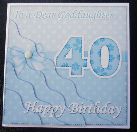 40th Birthday Goddaughter Felties Wavy Corner Side Stacker by Charlie Angel