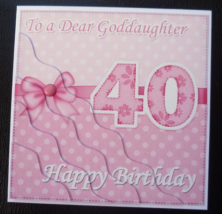 40th Birthday Goddaughter Felties Wavy Corner Side Stacker by Charlie Angel