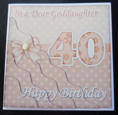 40th Birthday Goddaughter Felties Wavy Corner Side Stacker by Charlie Angel