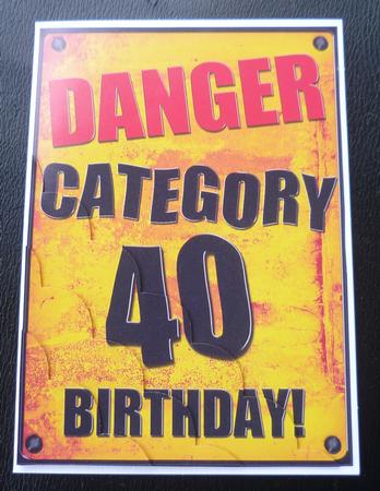 A5 Fun Novelty 40th Birthday Scallop Corner Side Stacker by Charlie Angel