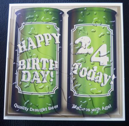 24th Birthday Beer Cans Wavy Corner Side Stacker by Charlie Angel