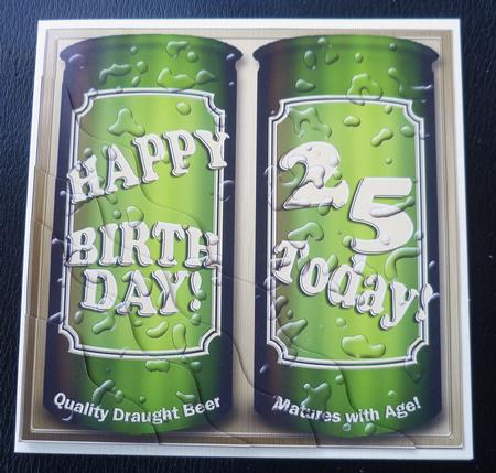 25th Birthday Beer Cans Wavy Corner Side Stacker by Charlie Angel