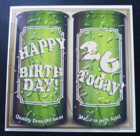 26th Birthday Beer Cans Wavy Corner Side Stacker by Charlie Angel