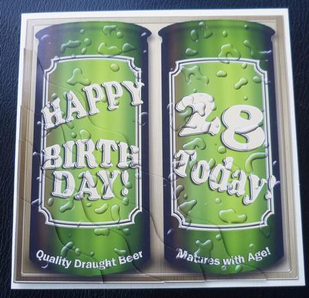 28th Birthday Beer Cans Wavy Corner Side Stacker by Charlie Angel
