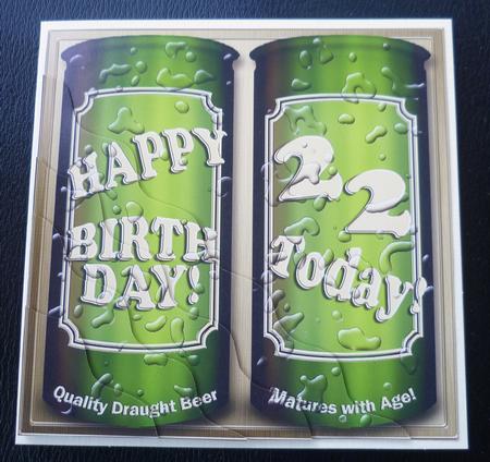 22nd Birthday Beer Cans Wavy Corner Side Stacker by Charlie Angel