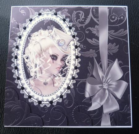 Strike a Pose Black & Grey Shell Edged Corner Stacker Card by Charlie Angel