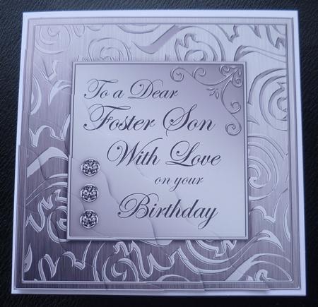 Elegant Metallic Birthday Foster Son Wavy Corner Stacker by Charlie Angel