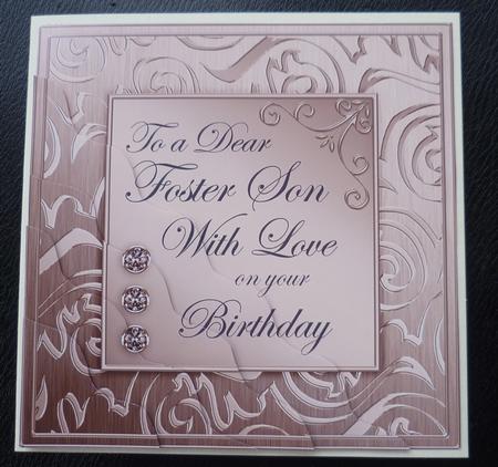 Elegant Metallic Birthday Foster Son Wavy Corner Stacker by Charlie Angel