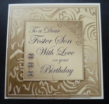 Elegant Metallic Birthday Foster Son Wavy Corner Stacker by Charlie Angel