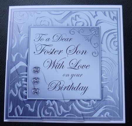 Elegant Metallic Birthday Foster Son Wavy Corner Stacker by Charlie Angel