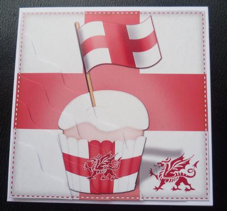 Flying the Flag England Cupcake Wavy Corner Side Stacker by Charlie Angel