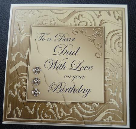 Elegant Metallic Birthday Dad Wavy Corner Stacker by Charlie Angel