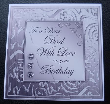 Elegant Metallic Birthday Dad Wavy Corner Stacker by Charlie Angel