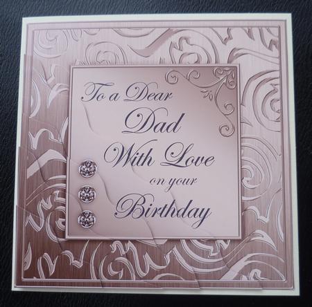 Elegant Metallic Birthday Dad Wavy Corner Stacker by Charlie Angel