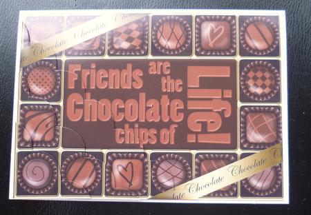 A5 Chocolate Greetings Scallop Corner Stacker by Charlie Angel