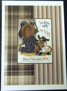 Poor Old Horse with Get Well Greetings by Charlie Angel
