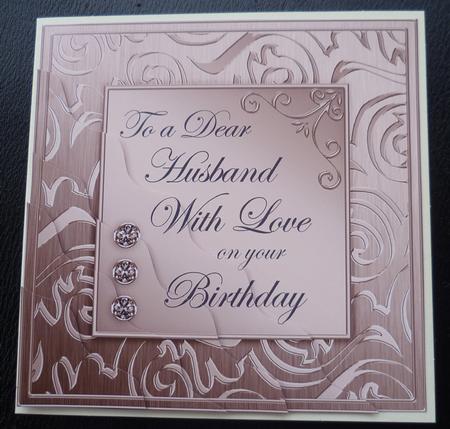 Elegant Metallic Birthday Husband Wavy Corner Stacker by Charlie Angel