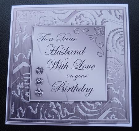 Elegant Metallic Birthday Husband Wavy Corner Stacker by Charlie Angel