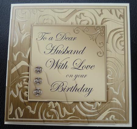Elegant Metallic Birthday Husband Wavy Corner Stacker by Charlie Angel