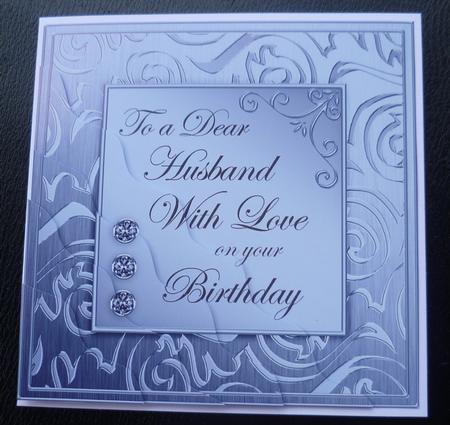 Elegant Metallic Birthday Husband Wavy Corner Stacker by Charlie Angel