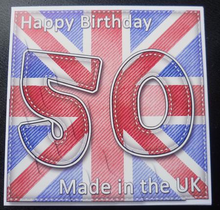 Flying the Flag Uk 50th Birthday Wavy Corner Side Stacker by Charlie Angel
