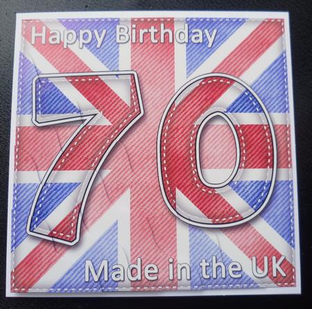 Flying the Flag Uk 70th Birthday Wavy Corner Side Stacker by Charlie Angel