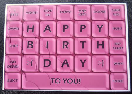 A5 Novelty Fun Computer Keyboard Greetings Scallop Corner St by Charlie Angel