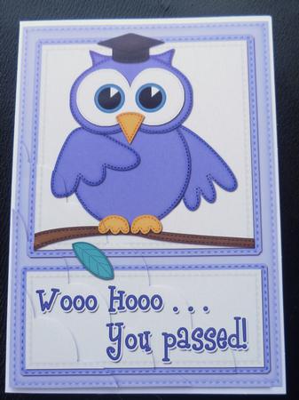 A5 Wise Owl Exam Congrats Felties Scallop Side Stacker by Charlie Angel